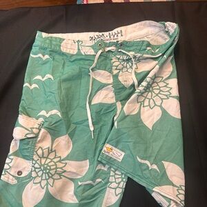 Billabong Teal Floral men’s Shorts Andy Davis Collaboration